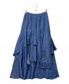 AULA AILAアウラアイラ）の古着「ロングスカート」｜ブルー
