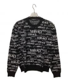 VERSACE（ヴェルサーチェ）の古着「ジャガードロゴニット」｜ブラック