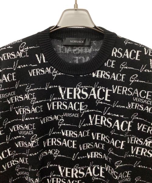 VERSACE（ヴェルサーチェ）VERSACE (ヴェルサーチェ) ジャガードロゴニット ブラック サイズ:52の古着・服飾アイテム