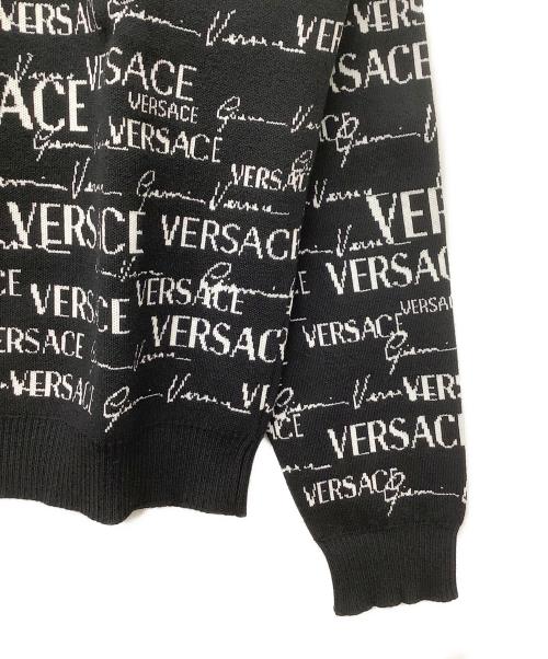 VERSACE（ヴェルサーチェ）VERSACE (ヴェルサーチェ) ジャガードロゴニット ブラック サイズ:52の古着・服飾アイテム