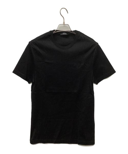VERSACE（ヴェルサーチェ）VERSACE (ヴェルサーチェ) ロゴカットソー ブラック サイズ:Mの古着・服飾アイテム