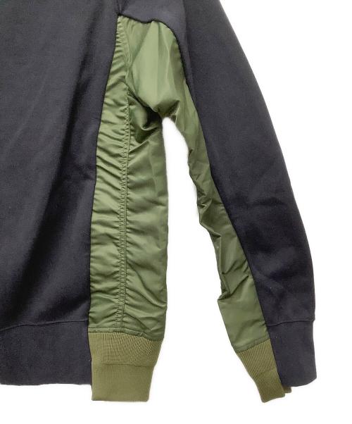 NIKE（ナイキ）NIKE (ナイキ) sacai (サカイ) プルオーバーパーカー ブラック×グリーン サイズ:XSの古着・服飾アイテム