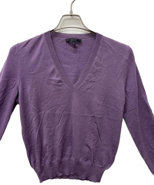 GUCCI（グッチ）GUCCI (グッチ) Vネックニット パープル サイズ:Sの古着・服飾アイテム