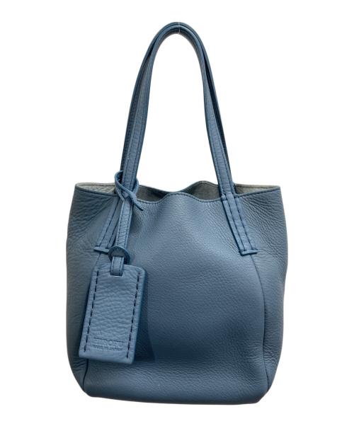 HIROFU（ヒロフ）HIROFU (ヒロフ) レザーハンドバッグ ブルーの古着・服飾アイテム