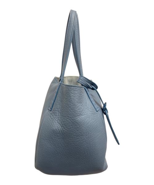 HIROFU（ヒロフ）HIROFU (ヒロフ) レザーハンドバッグ ブルーの古着・服飾アイテム