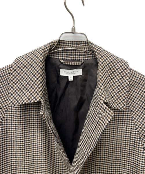 BEAUTY&YOUTH UNITED ARROWS（ビューティーアンドユースユナイテッドアローズ）BEAUTY&YOUTH UNITED ARROWS (ビューティーアンドユースユナイテッドアローズ) ステンカラーコート ブラウン×ネイビー サイズ:Sの古着・服飾アイテム