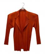 PLEATS PLEASEプリーツプリーズ）の古着「プリーツカーディガン」｜オレンジ