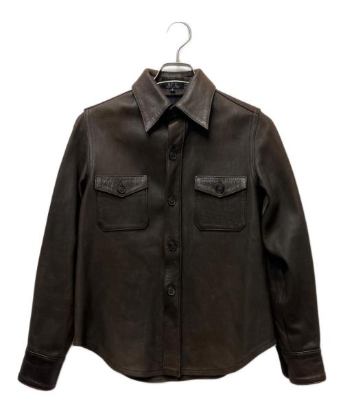 A.P.C.（アーペーセー）A.P.C. (アーペーセー) 90sレザーシャツ ブラウン サイズ:Ｓの古着・服飾アイテム