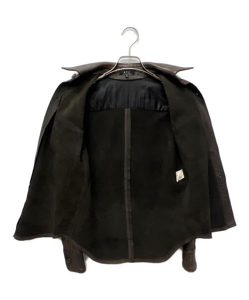 A.P.C.（アーペーセー）A.P.C. (アーペーセー) 90sレザーシャツ ブラウン サイズ:Ｓの古着・服飾アイテム