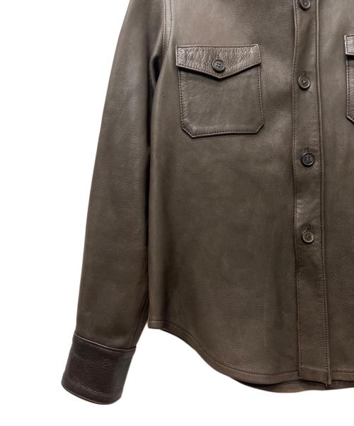 A.P.C.（アーペーセー）A.P.C. (アーペーセー) 90sレザーシャツ ブラウン サイズ:Ｓの古着・服飾アイテム