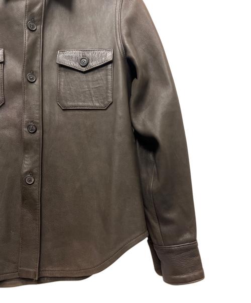 A.P.C.（アーペーセー）A.P.C. (アーペーセー) 90sレザーシャツ ブラウン サイズ:Ｓの古着・服飾アイテム