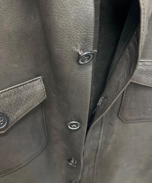 A.P.C.（アーペーセー）A.P.C. (アーペーセー) 90sレザーシャツ ブラウン サイズ:Ｓの古着・服飾アイテム