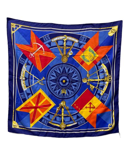 HERMES（エルメス）HERMES (エルメス) シルクスカーフ ブルーの古着・服飾アイテム