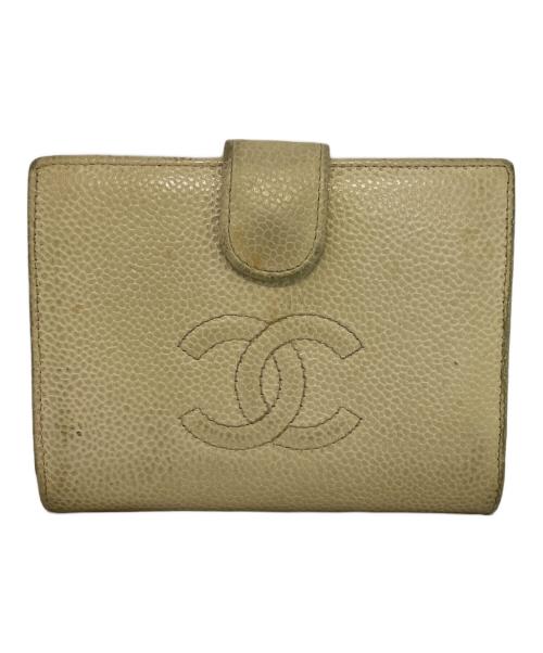 CHANEL（シャネル）CHANEL (シャネル) 2つ折り財布 ベージュの古着・服飾アイテム