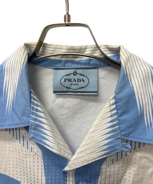 PRADA（プラダ）PRADA (プラダ) コットンシャツ ブルー×ホワイト サイズ:Lの古着・服飾アイテム