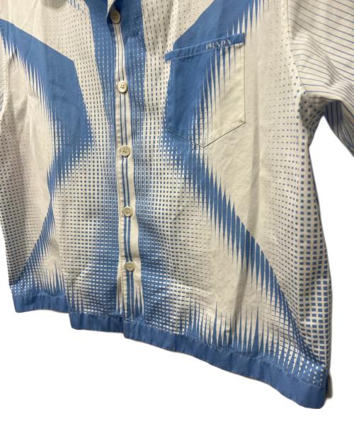 PRADA（プラダ）PRADA (プラダ) コットンシャツ ブルー×ホワイト サイズ:Lの古着・服飾アイテム