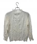 ISSEY MIYAKEイッセイミヤケ）の古着「プリーツハイネックカットソー」｜ホワイト