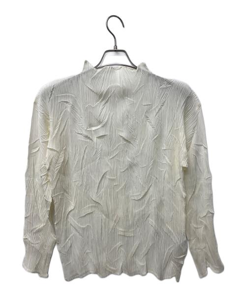 ISSEY MIYAKE（イッセイミヤケ）ISSEY MIYAKE (イッセイミヤケ) プリーツハイネックカットソー ホワイト サイズ:Mの古着・服飾アイテム