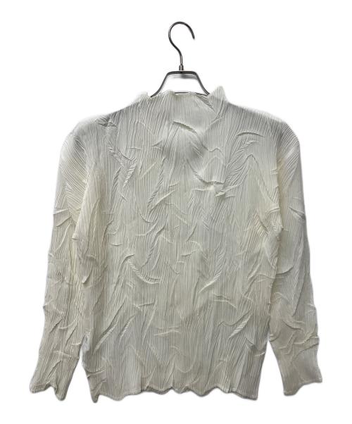 ISSEY MIYAKE（イッセイミヤケ）ISSEY MIYAKE (イッセイミヤケ) プリーツハイネックカットソー ホワイト サイズ:Mの古着・服飾アイテム