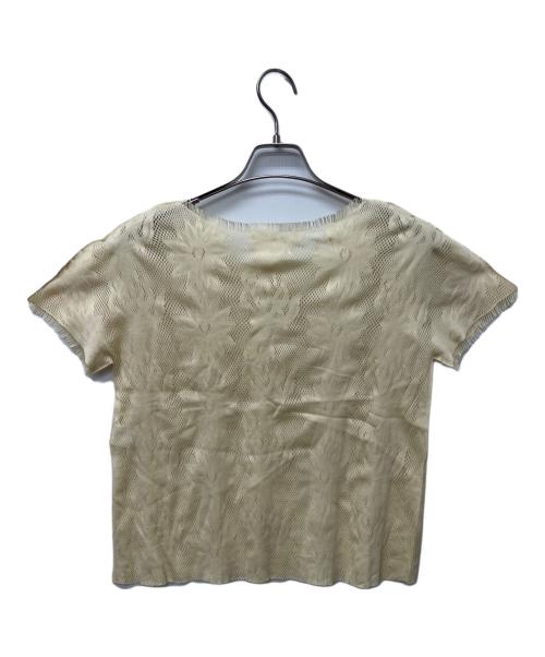PLEATS PLEASE（プリーツプリーズ）PLEATS PLEASE (プリーツプリーズ) 半袖カットソー ベージュ サイズ:3の古着・服飾アイテム