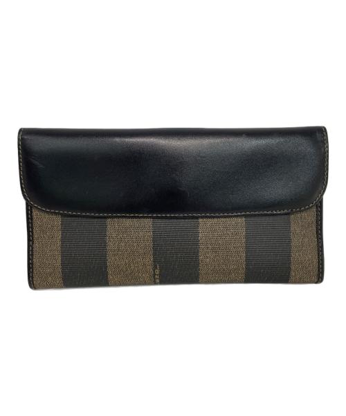 FENDI（フェンディ）FENDI (フェンディ) 長財布 ブラウン×ブラックの古着・服飾アイテム