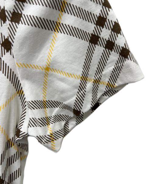 BURBERRY BLUE LABEL（バーバリーロンドンブルーレーベル）BURBERRY BLUE LABEL (バーバリーロンドンブルーレーベル) Tシャツ ブラウン×イエロー サイズ:38の古着・服飾アイテム