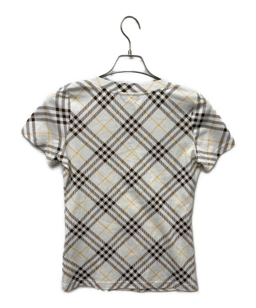 BURBERRY BLUE LABEL（バーバリーロンドンブルーレーベル）BURBERRY BLUE LABEL (バーバリーロンドンブルーレーベル) Tシャツ ブラウン×イエロー サイズ:38の古着・服飾アイテム