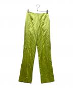 Christian Dior pour toujoursクリスチャン ディオール）の古着「サテンパンツ」｜黄緑