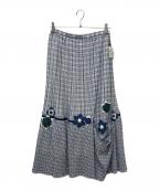 As know as de baseアズノゥアズ ドゥ バズ）の古着「チェックにかぎ針ＳＫ」｜ブルー