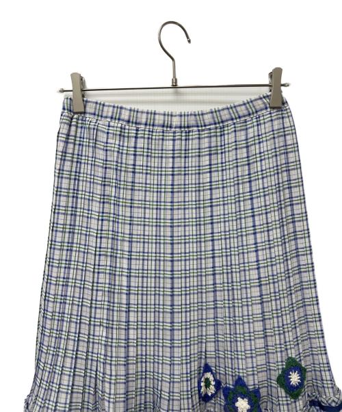 As know as de base（アズノゥアズ ドゥ バズ）As know as de base (アズノゥアズ ドゥ バズ) チェックにかぎ針ＳＫ ブルー サイズ:FREE 未使用品の古着・服飾アイテム