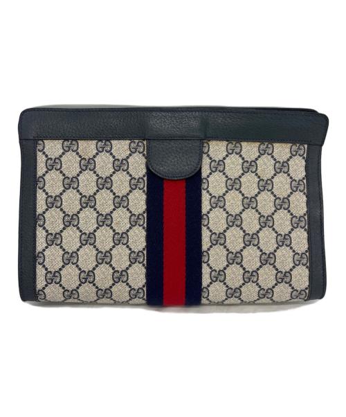 GUCCI（グッチ）GUCCI (グッチ) クラッチバッグ ネイビーの古着・服飾アイテム