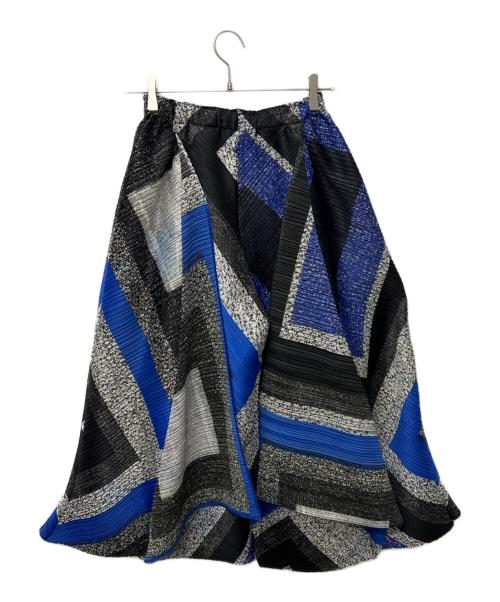 PLEATS PLEASE（プリーツプリーズ）PLEATS PLEASE (プリーツプリーズ) 立体パターンイージーパンツ グレー×ブルー サイズ:3の古着・服飾アイテム