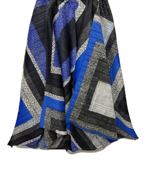 PLEATS PLEASE（プリーツプリーズ）PLEATS PLEASE (プリーツプリーズ) 立体パターンイージーパンツ グレー×ブルー サイズ:3の古着・服飾アイテム