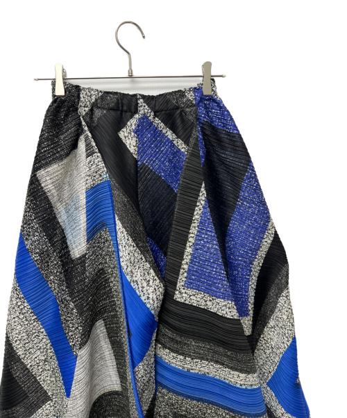 PLEATS PLEASE（プリーツプリーズ）PLEATS PLEASE (プリーツプリーズ) 立体パターンイージーパンツ グレー×ブルー サイズ:3の古着・服飾アイテム