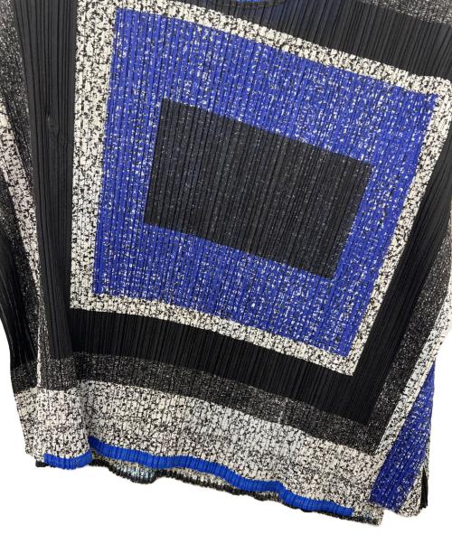 PLEATS PLEASE（プリーツプリーズ）PLEATS PLEASE (プリーツプリーズ) ノースリーブブラウス グレー×ブルー サイズ:3の古着・服飾アイテム