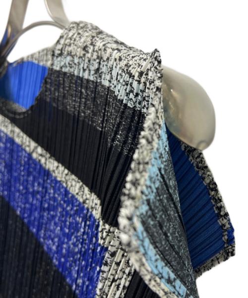 PLEATS PLEASE（プリーツプリーズ）PLEATS PLEASE (プリーツプリーズ) ノースリーブブラウス グレー×ブルー サイズ:3の古着・服飾アイテム