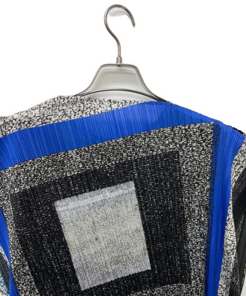 PLEATS PLEASE（プリーツプリーズ）PLEATS PLEASE (プリーツプリーズ) ノースリーブブラウス グレー×ブルー サイズ:3の古着・服飾アイテム