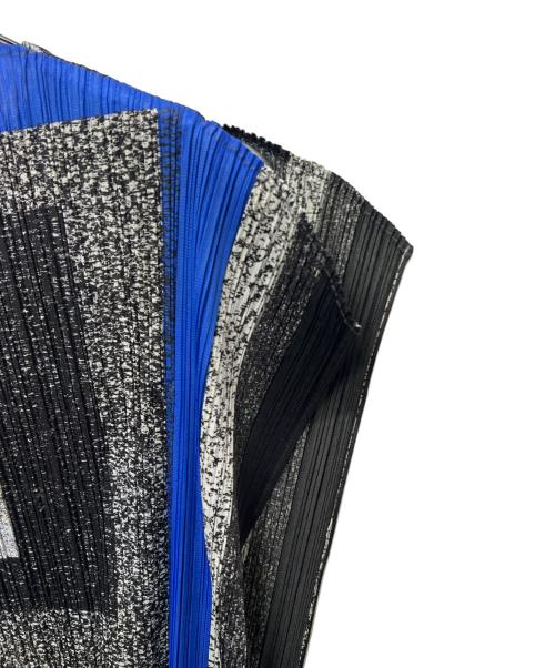 PLEATS PLEASE（プリーツプリーズ）PLEATS PLEASE (プリーツプリーズ) ノースリーブブラウス グレー×ブルー サイズ:3の古着・服飾アイテム