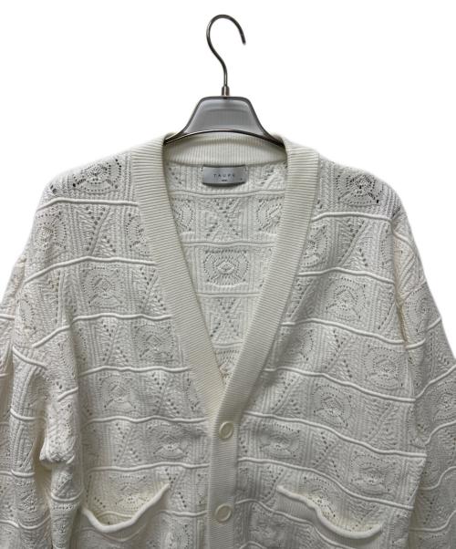 taupe（トープ）taupe (トープ) CROCHET LOOSE CARDIGAN ホワイト サイズ:03の古着・服飾アイテム