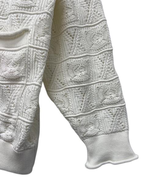 taupe（トープ）taupe (トープ) CROCHET LOOSE CARDIGAN ホワイト サイズ:03の古着・服飾アイテム