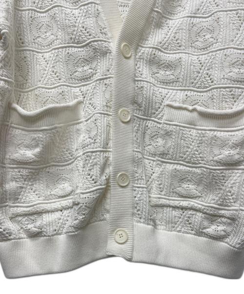 taupe（トープ）taupe (トープ) CROCHET LOOSE CARDIGAN ホワイト サイズ:03の古着・服飾アイテム