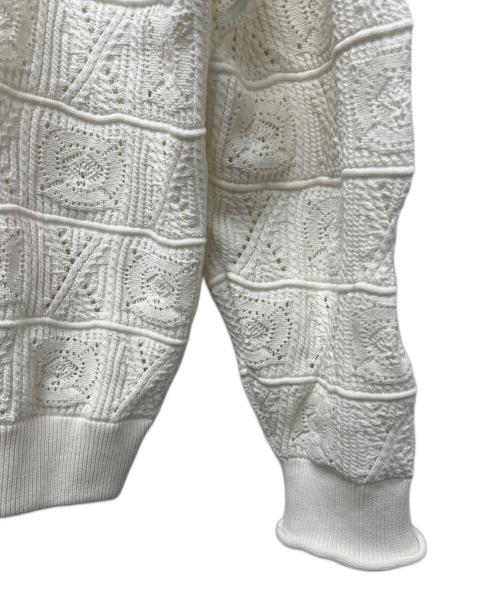 taupe（トープ）taupe (トープ) CROCHET LOOSE CARDIGAN ホワイト サイズ:03の古着・服飾アイテム