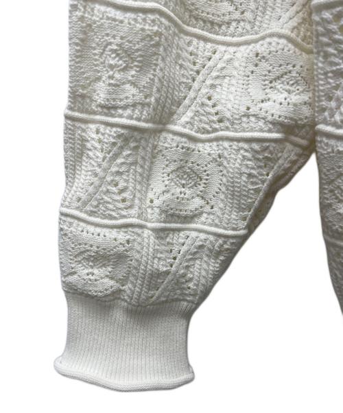 taupe（トープ）taupe (トープ) CROCHET LOOSE CARDIGAN ホワイト サイズ:03の古着・服飾アイテム