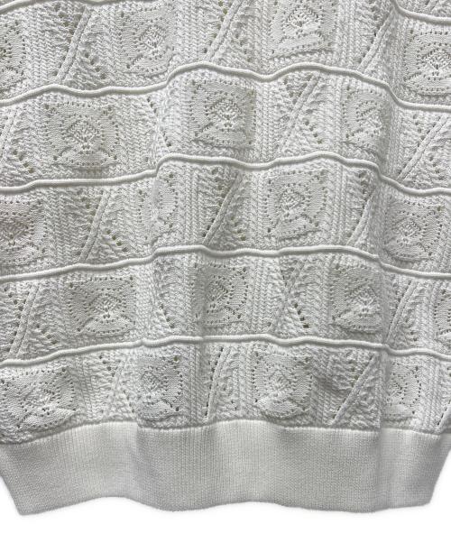 taupe（トープ）taupe (トープ) CROCHET LOOSE CARDIGAN ホワイト サイズ:03の古着・服飾アイテム