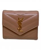 Saint Laurent Parisサンローランパリ）の古着「モノグラムマルチフォールドウォレット」｜ピンク