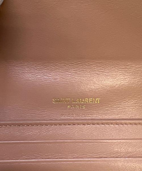 Saint Laurent Paris（サンローランパリ）Saint Laurent Paris (サンローランパリ) モノグラムマルチフォールドウォレット ピンクの古着・服飾アイテム