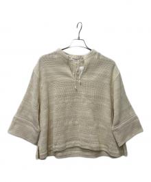 BEAUTY&YOUTH（ビューティーアンドユース）の古着「ラッセルメッシュ Vネック プルオーバー」｜アイボリー