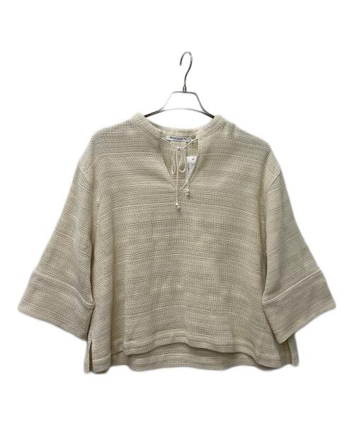 BEAUTY&YOUTH（ビューティーアンドユース）BEAUTY&YOUTH (ビューティーアンドユース) ラッセルメッシュ Vネック プルオーバー アイボリー サイズ:Free 未使用品の古着・服飾アイテム