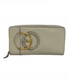 GUCCIグッチ）の古着「ラウンドファスナー財布」｜ベージュ