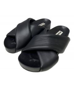 中古・古着通販】JIL SANDER (ジルサンダー) ファーサンダル ブラック